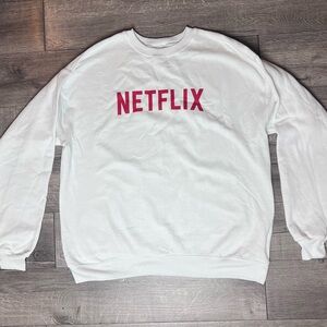 Netflix White Sweater for Men by Hanes